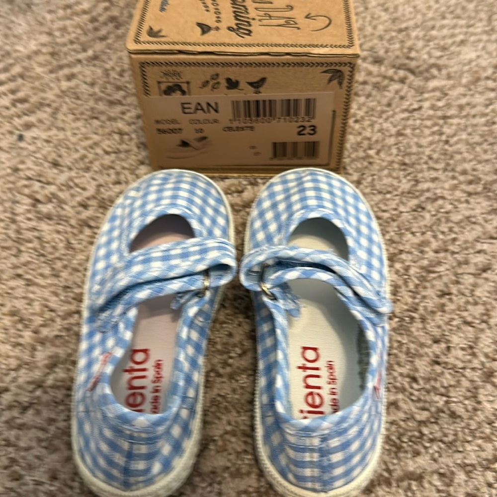 Cienta - Blue Gingham Mary James - Size 23